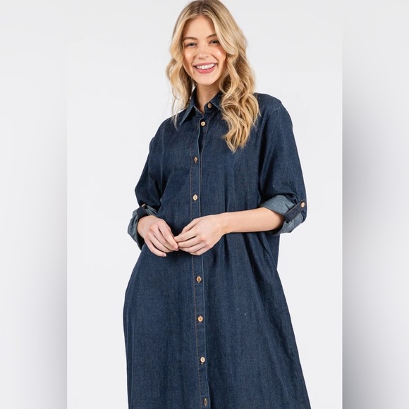 Denim Shirt Dress - Picture 4 of 9